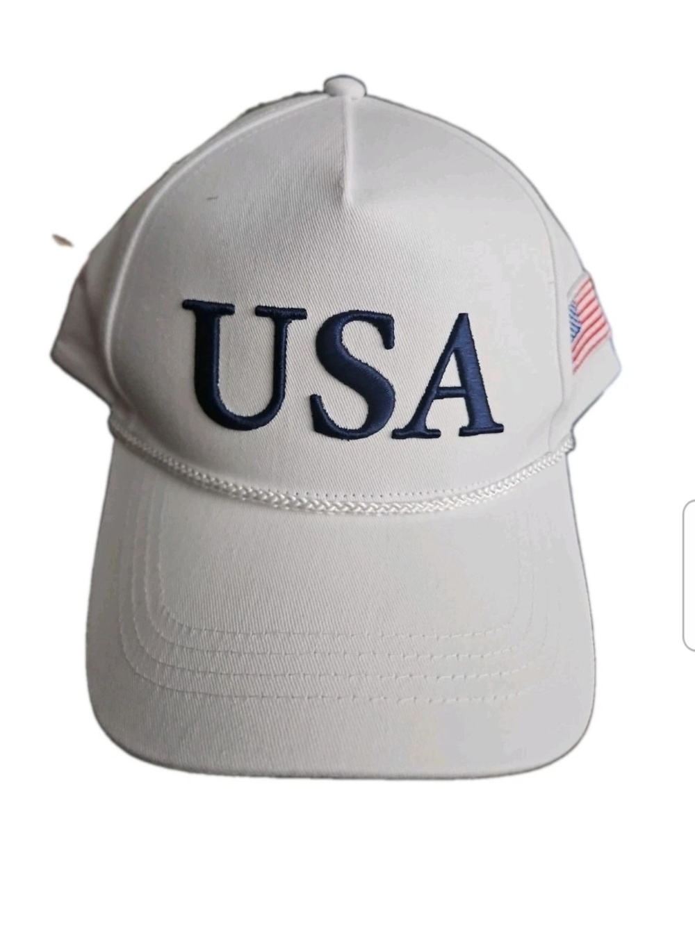 David and Young USA White Hat Snapback 100% Cotton